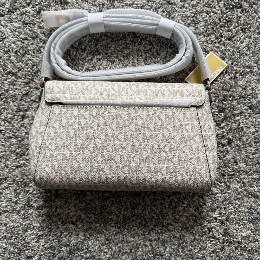 Michael Kors Monogram Cream Crossbody Bag - Picture 2 of 4
